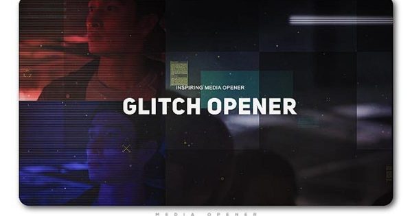 城市街头极限运动开场视频素材库精选AE模板 Glitch Media Opener