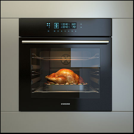 正在烤鸡的三星微波炉素材之家精选3D模型