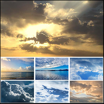 21P晴天阴天多云日出晚霞等天空景色JPG高清图片