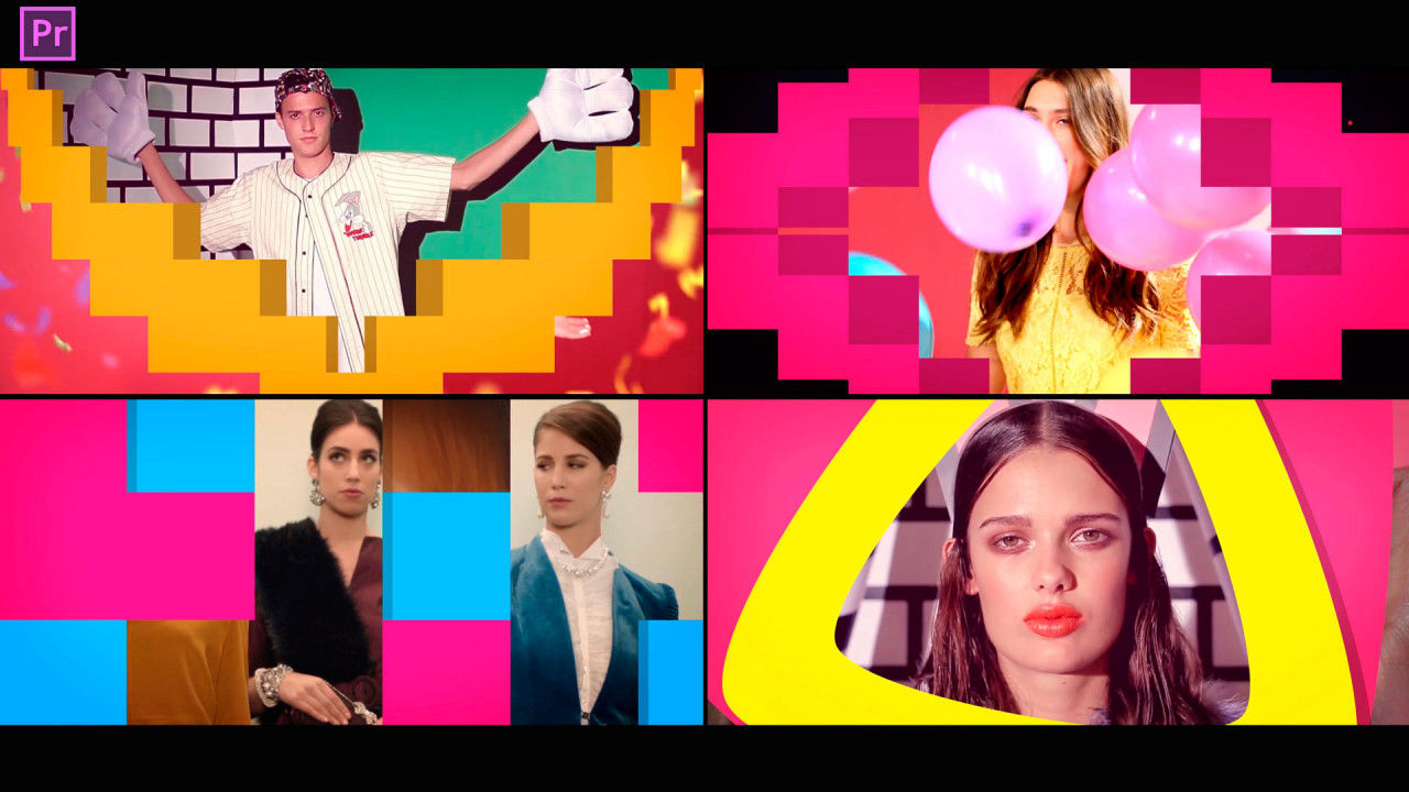 20个不同形状转场动画素材库推荐PR模板