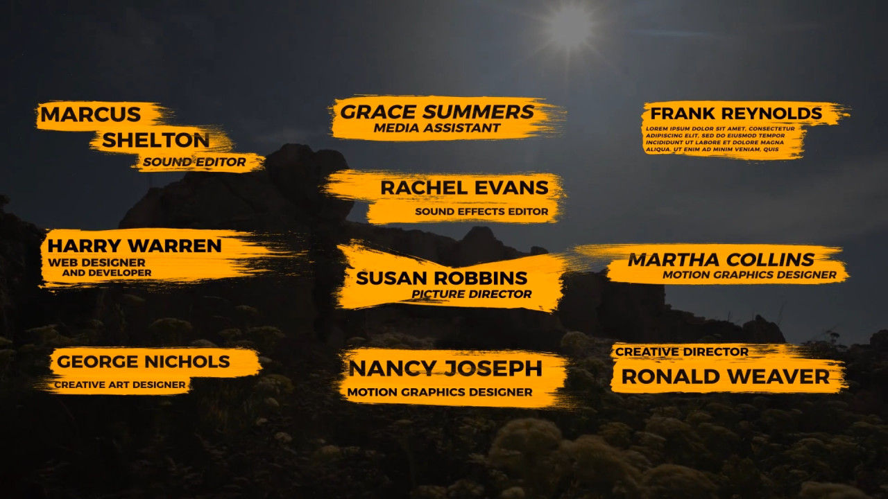 创意画笔标题字幕条AE动画模板