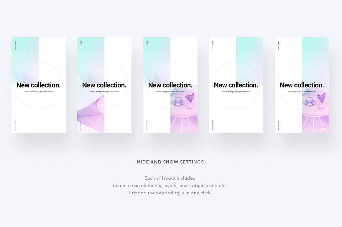 时尚创意Instagram故事贴图模板素材库精选合集 BRONX Light Instagram Stories Pack插图(3)