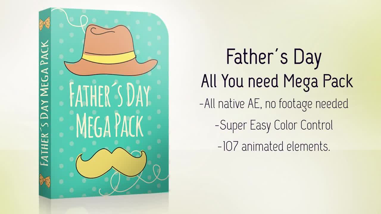 父亲节完整包装时尚动画的素材库精选AE模板