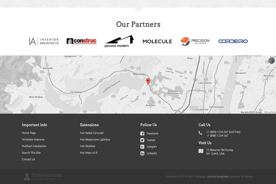 房地产开发商响应式企业网站模板素材库精选  Hot Construction插图(5)