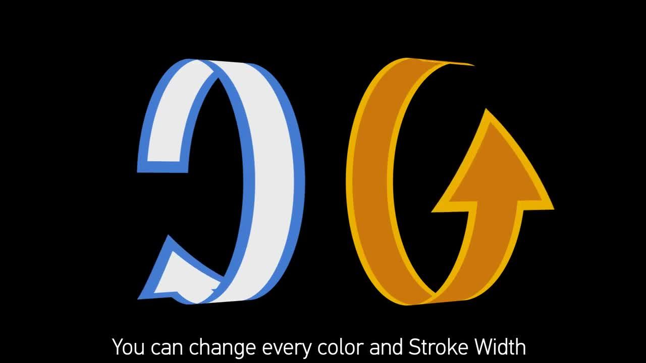 动态箭头旋转素材库精选AE模板