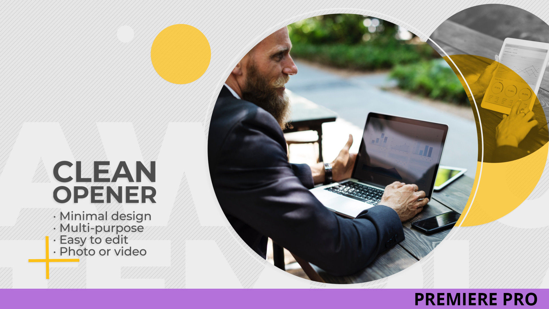 圆形清洁动画开场白素材库推荐PR模板