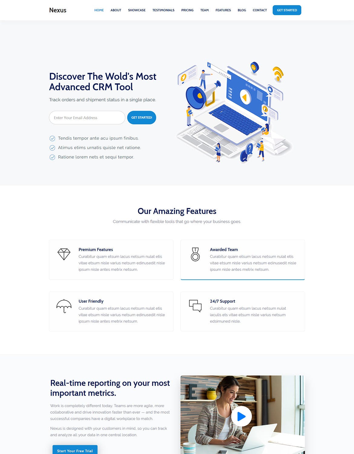 互联网技术服务/项目开发主题网站着陆页设计HTML模板素材库精选 Nexus – Premium SaaS Landing Page Template插图(1)