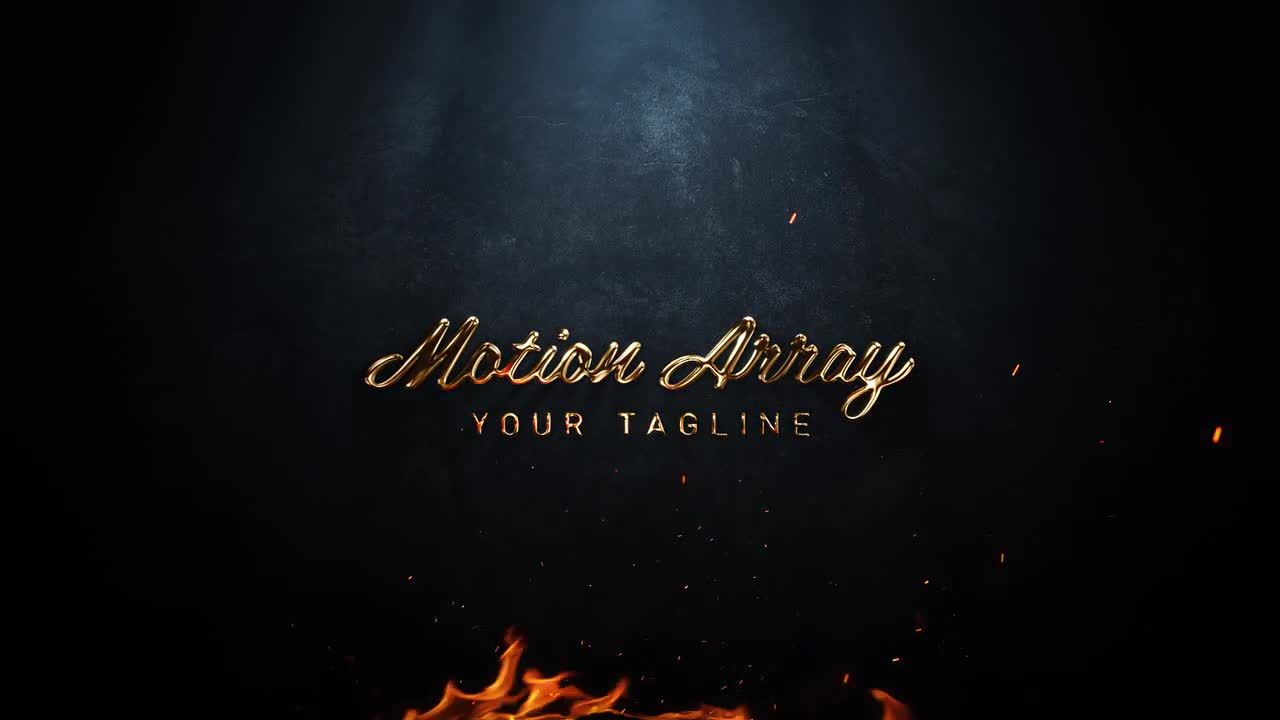 金色标题火焰logo展示素材库精选AE模板