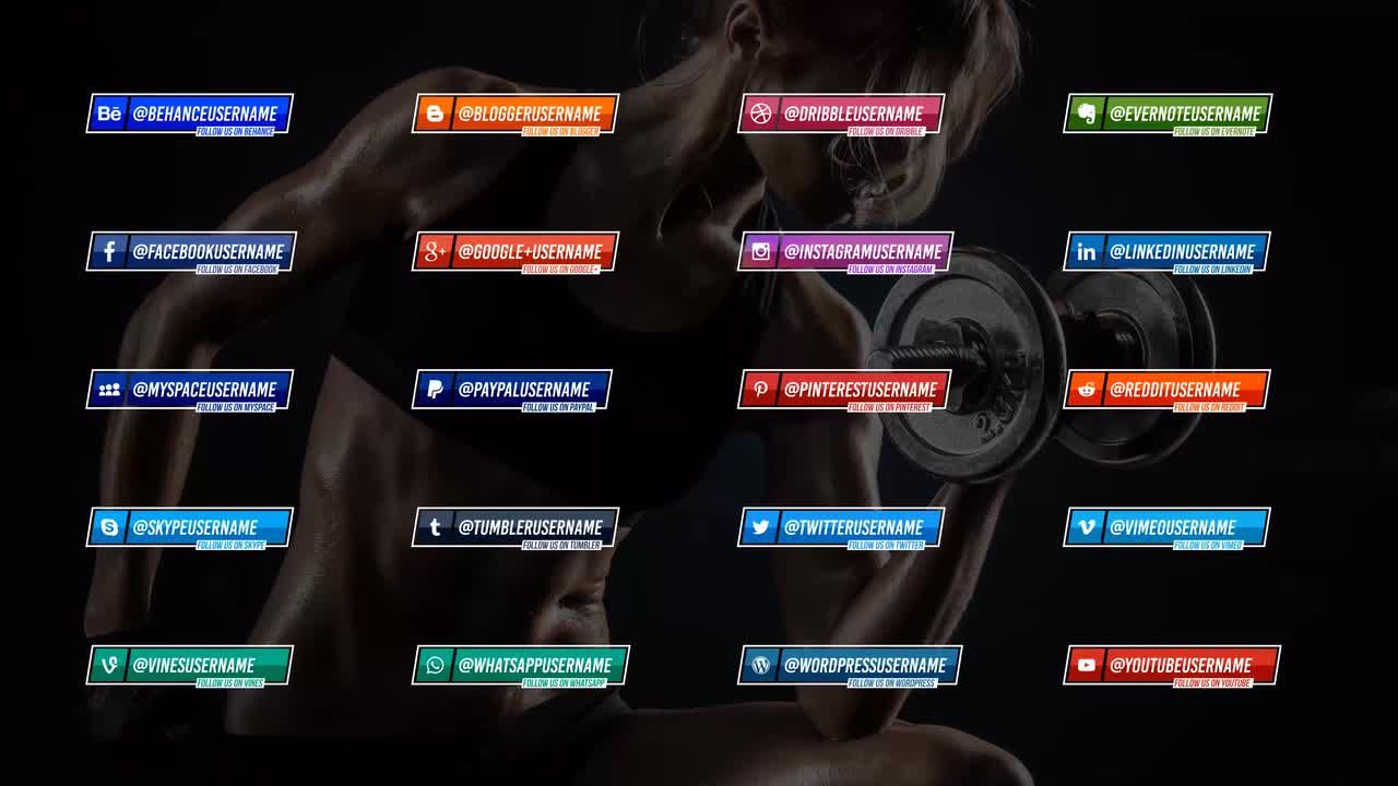 20个社交媒体的三分之二动画素材库精选AE模板