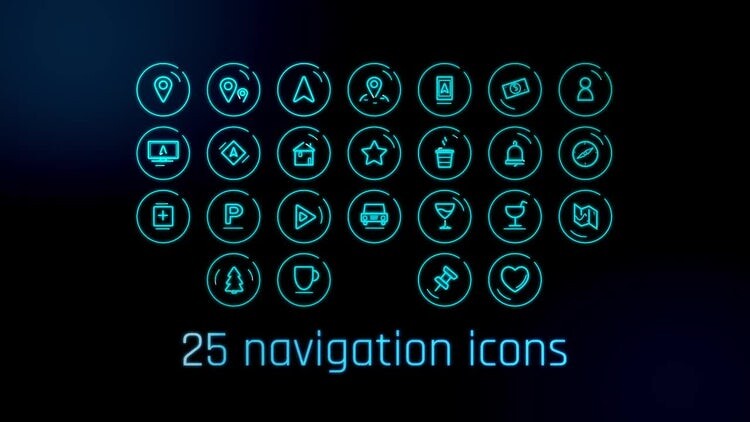 25个干净简单的动画图标素材库精选AE模板