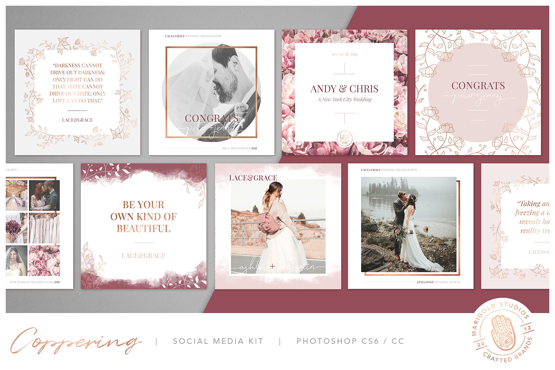 高质素社交媒体设计配图素材包 COPPERING | Social Media Kit插图(8)