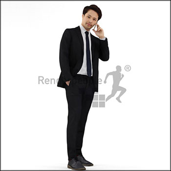 打电话的绅士男人素材之家精选3D模型