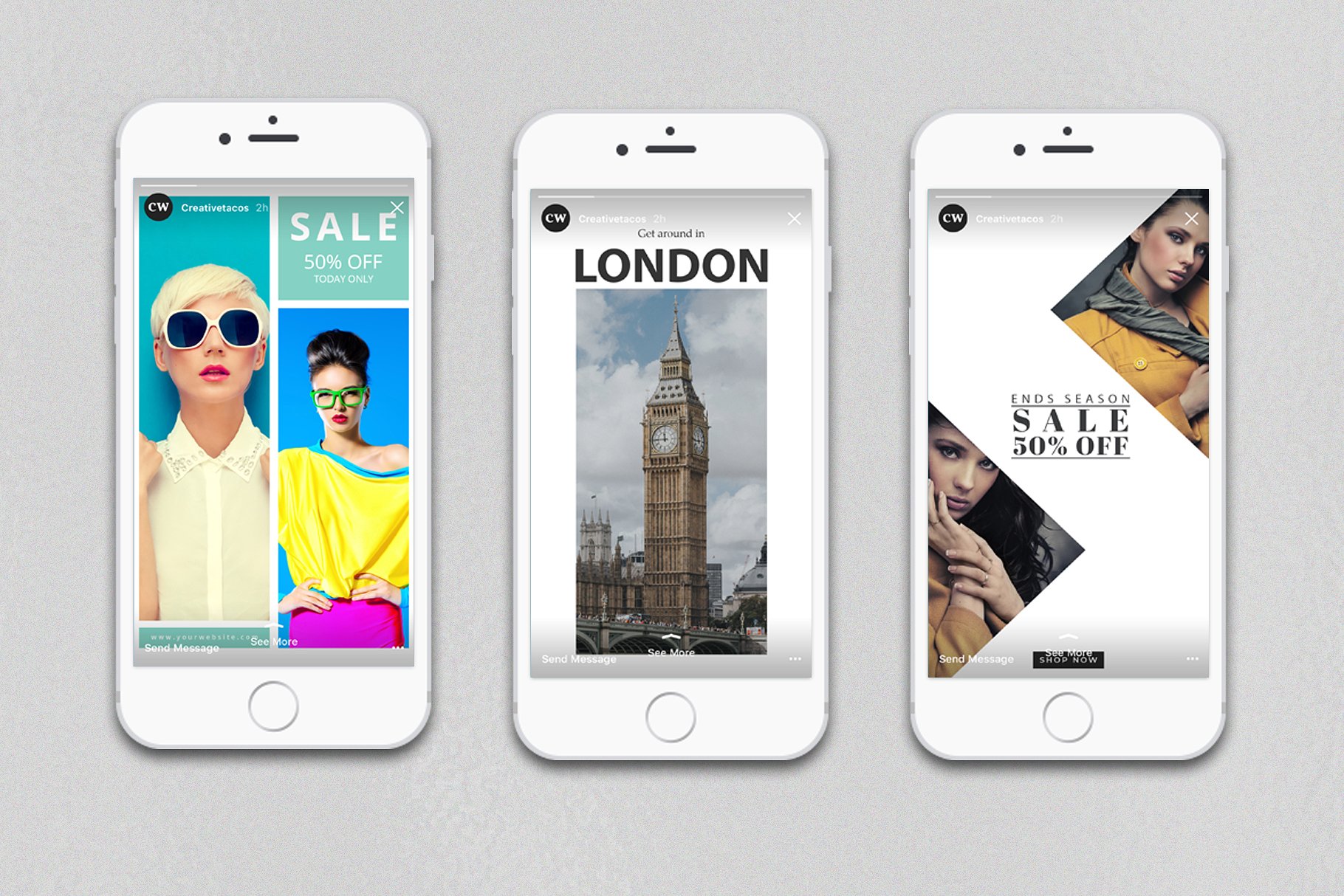 260款Instagram故事&文章贴图模板素材库精选 260 Instagram Stories & Post Bundle插图(7)