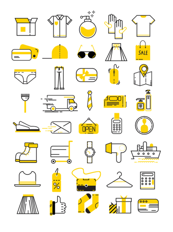 衣物及购物相关矢量图标集 40 Cloths & shopping vector icons插图
