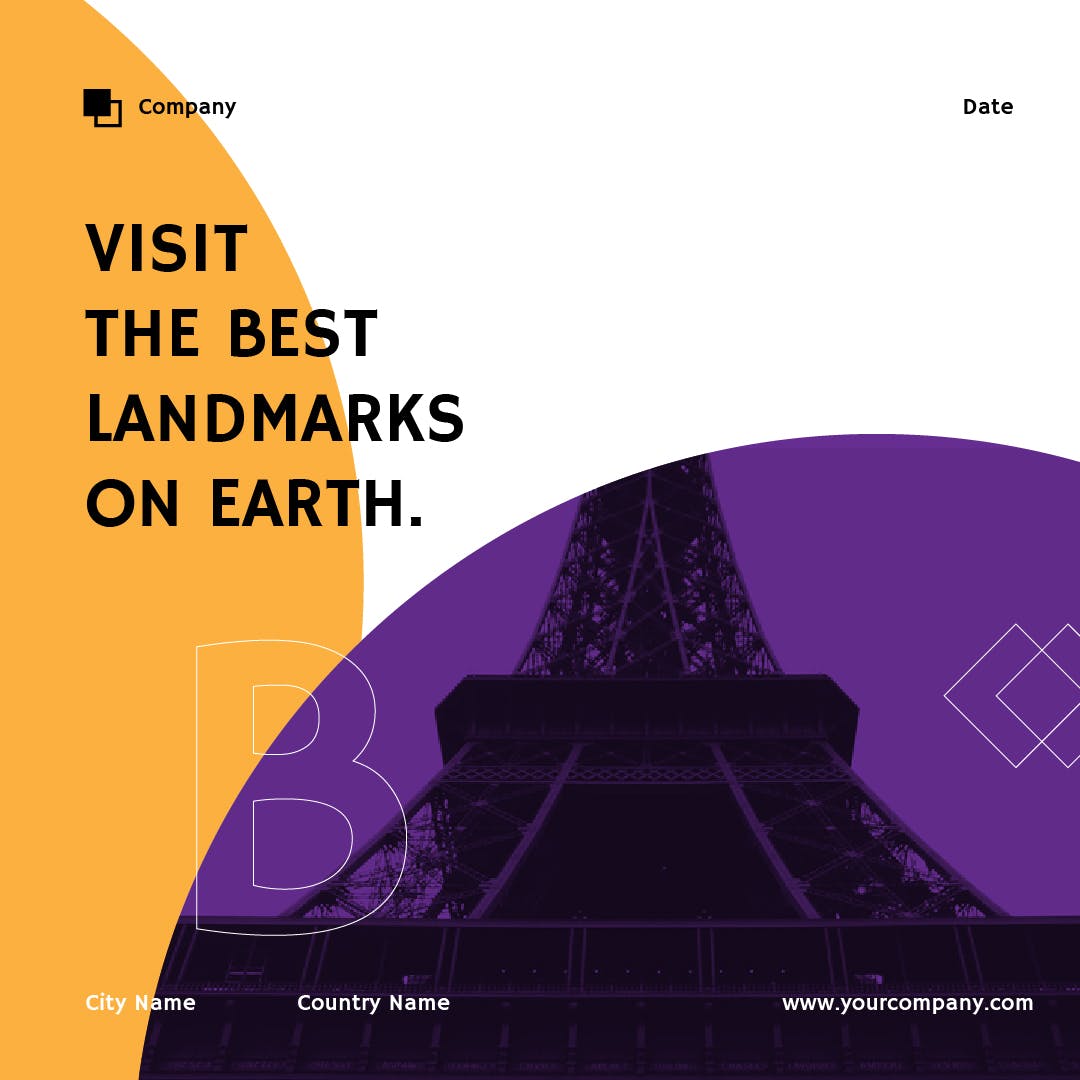 地标建筑宣传社交媒体Banner图设计模板素材库精选 Landmark Social Media Banners插图(7)