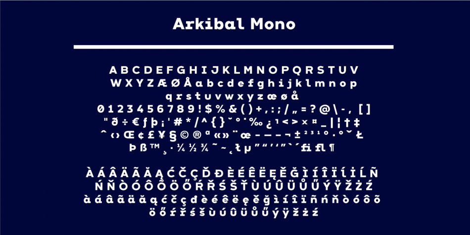 Arkibal Mono Font Family插图3