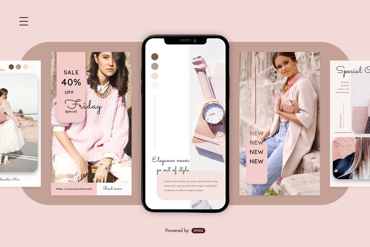 女性高端服装品牌Instagram推广设计素材v1 Instagram Story Template v1插图(6)