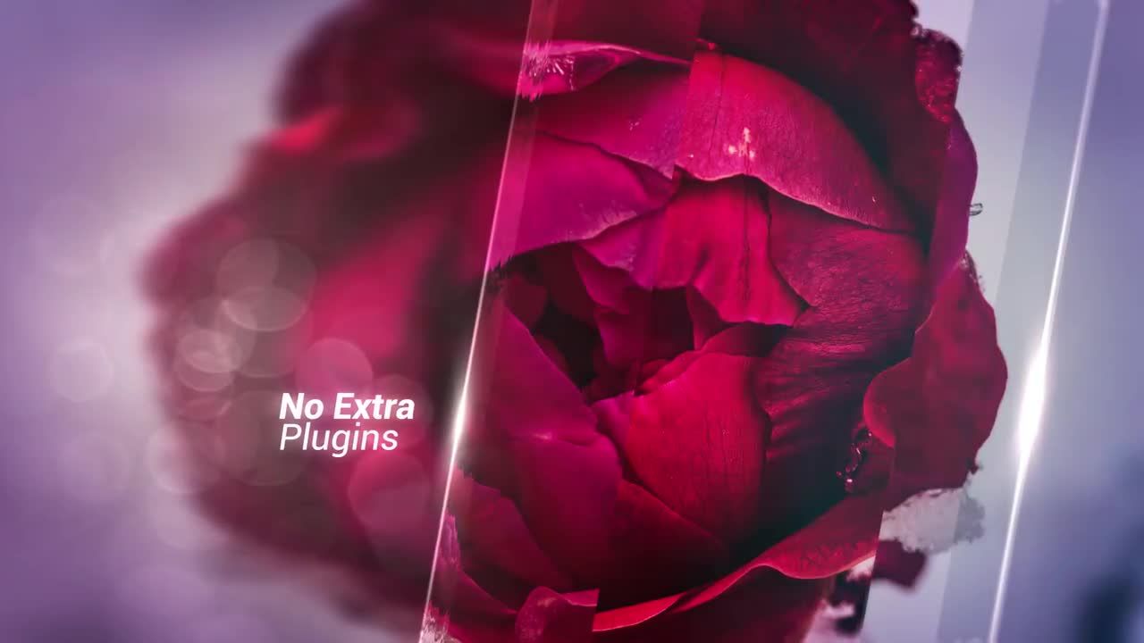 光亮透明的冰雪文本动画幻灯片放映Pr模板