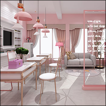 美甲美妆店室内场景素材之家精选3D模型