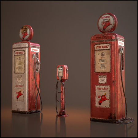 旧气泵复古空气泵素材之家精选3D模型