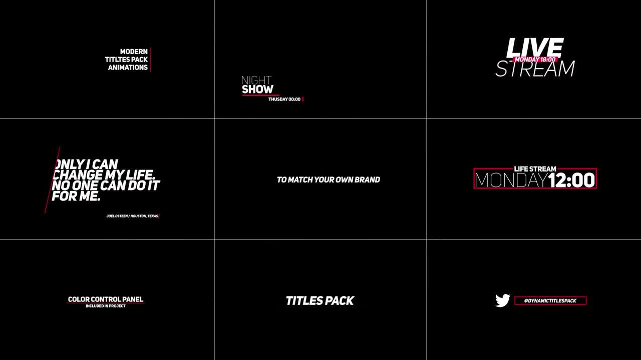 9个独特设计的现代标题素材库精选AE模板