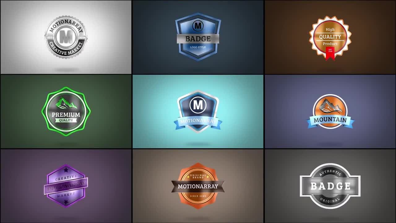 9组复古徽章标志logo特效素材库精选AE模板