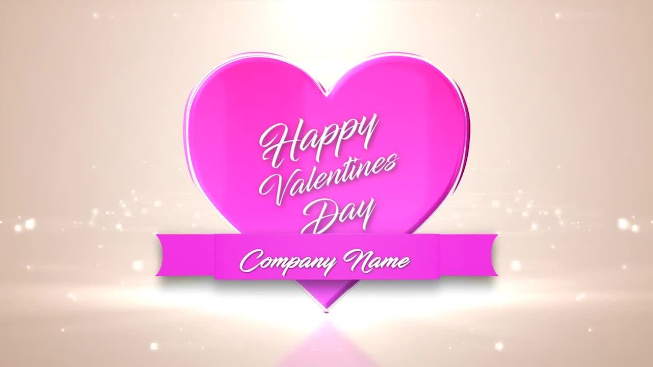 可爱的情人节徽标动画展示素材库精选AE模板