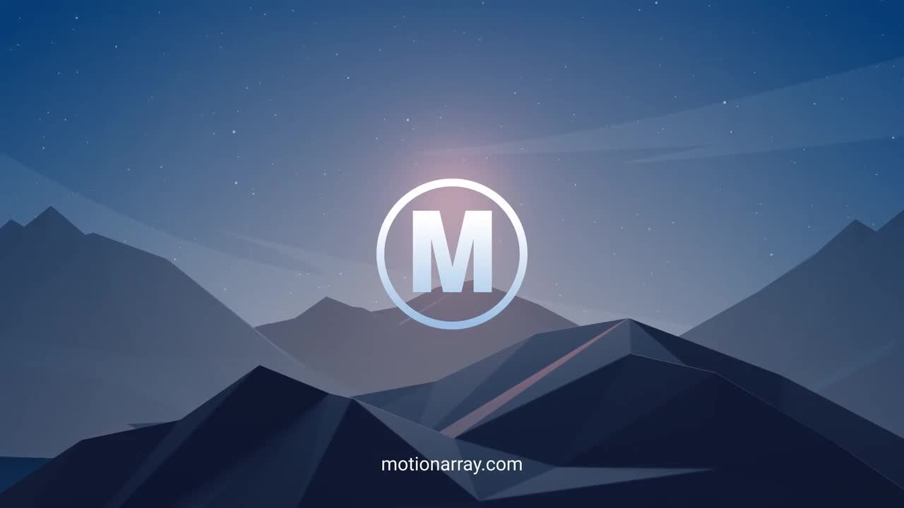 优雅从山中升起的徽标动画展示素材库精选AE模板