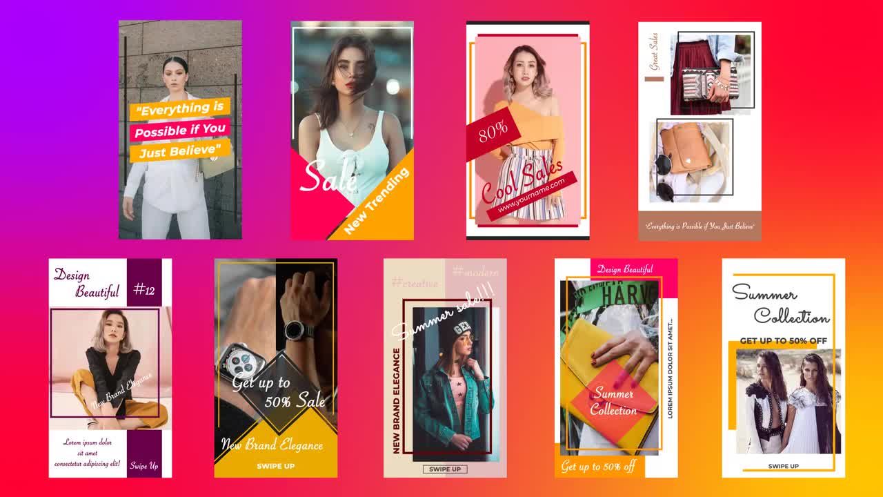 简洁的Instagram故事宣传介绍素材库精选AE模板