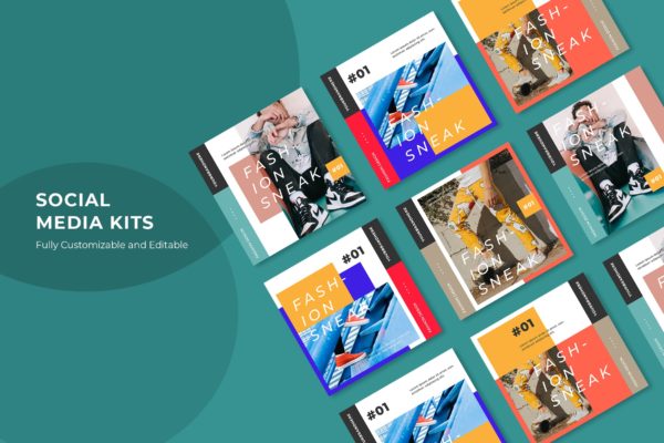 时尚潮牌社交媒体新媒体设计素材包v56 SRTP – Social Media Kit.56