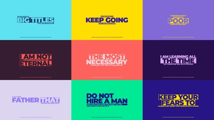 9个多彩创意的广告素材标题素材库精选AE模板