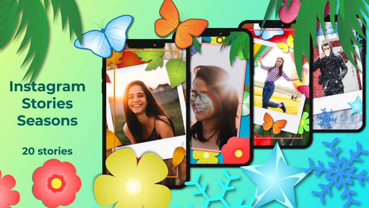 20个酷炫的Instagram故事素材库精选AE模板