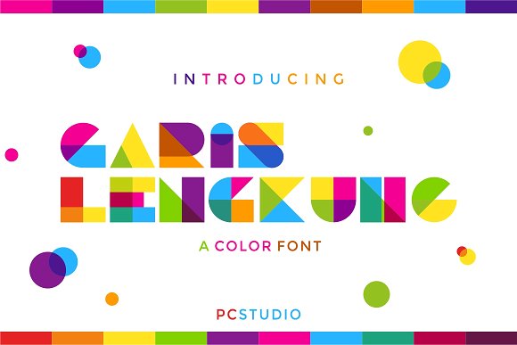 Garis Lengkung – Colorful Font素材之家精选英文字体