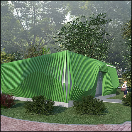 现代公共厕所外观室外场景3d模型