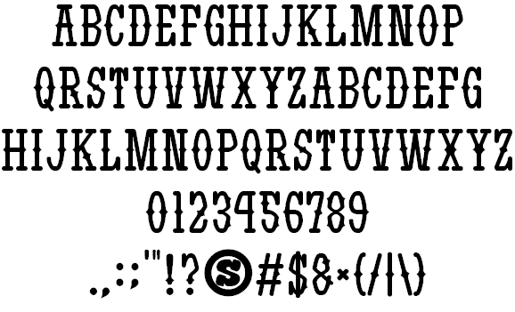 Yatsurano Western font插图1