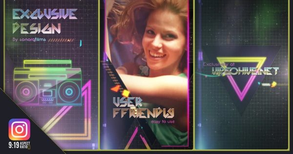 IGTV短视频素材库精选AE模板 80s Fever IGTV Version