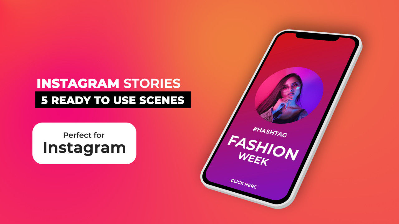 5个Instagram故事介绍素材库精选AE模板