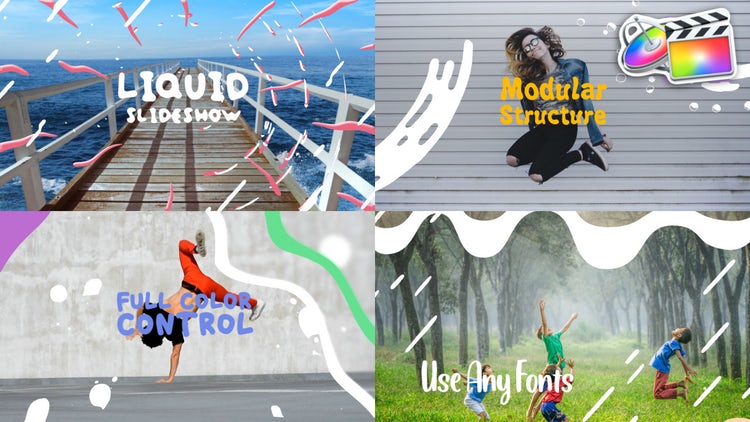 彩色液体幻灯片素材库网精选fcpx模板