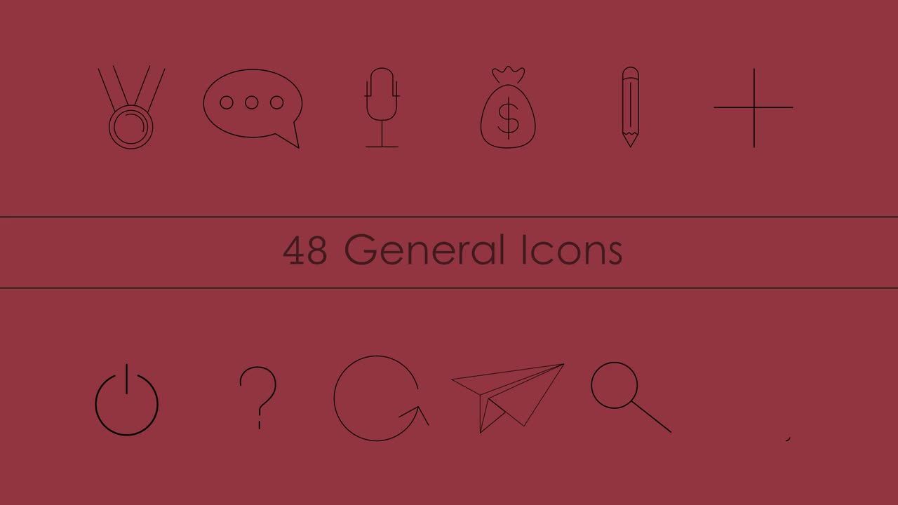 80组创造性的网页简洁动态图标素材库精选AE模板