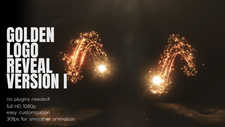 精美大气的金色徽标素材库精选AE模板