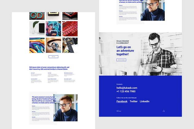 响应式单页个人作品集/摄影网站Muse模板素材库精选 WowFolio – Responsive Portfolio / Resume Muse Temp插图(2)