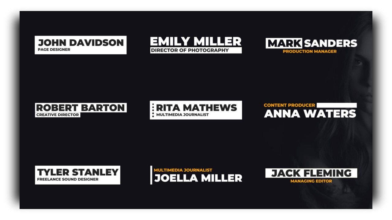 9个专业简洁的下三分之一字幕条动画素材库精选AE模板