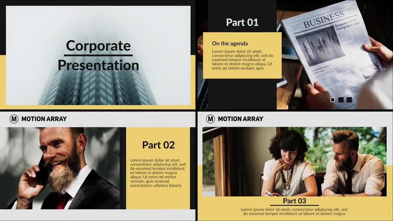 简洁商务宣传展示素材库精选pr模板