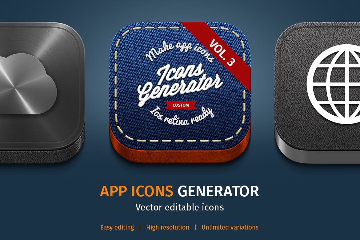 3D/2D＆扁平设计风格APP素材库精选图标生成器v3 App Icons Generator vol. 3插图