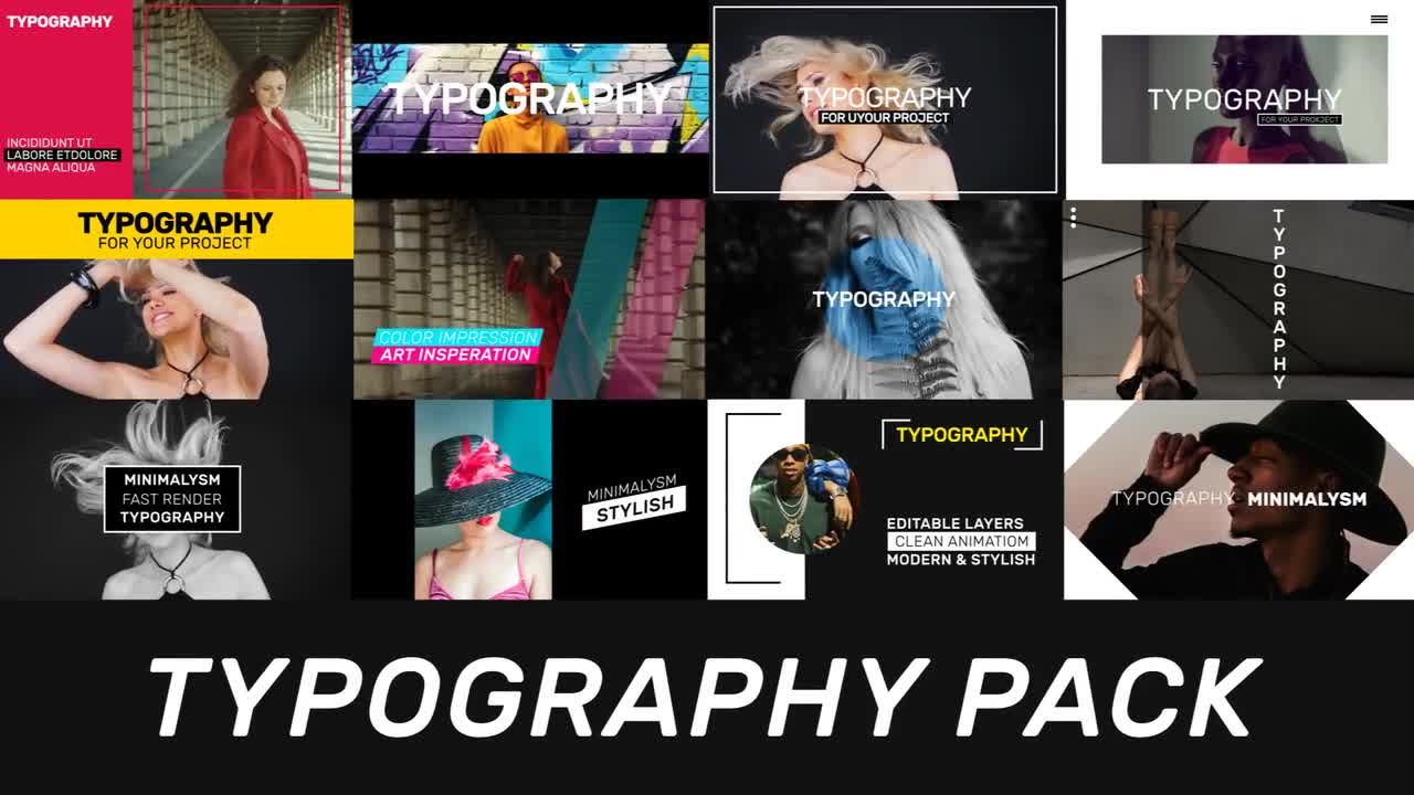 炫酷的广告排版全屏标题动画素材库精选AE模板