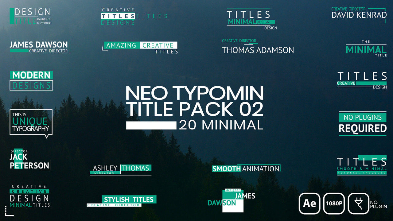 Neo Typomin标题制作动画AE效果模板