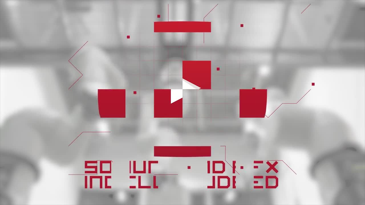 明亮创意时尚的动画机械徽标素材库推荐PR模板