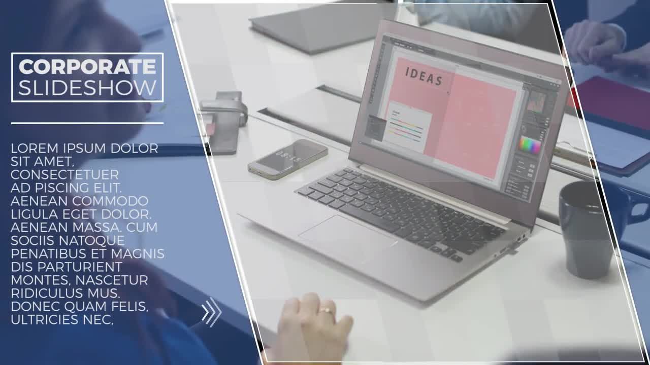 简洁的企业幻灯片动画素材库精选pr模板