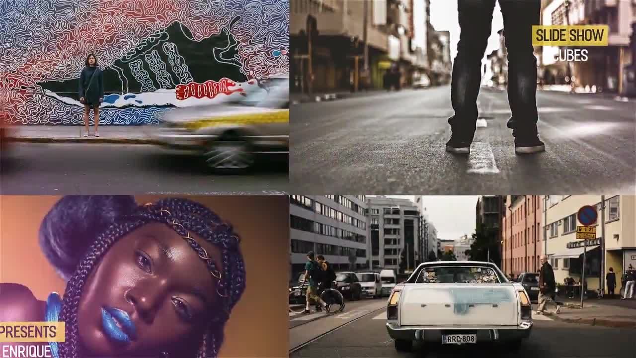 时尚立方体幻灯片过渡效果素材库精选AE模板