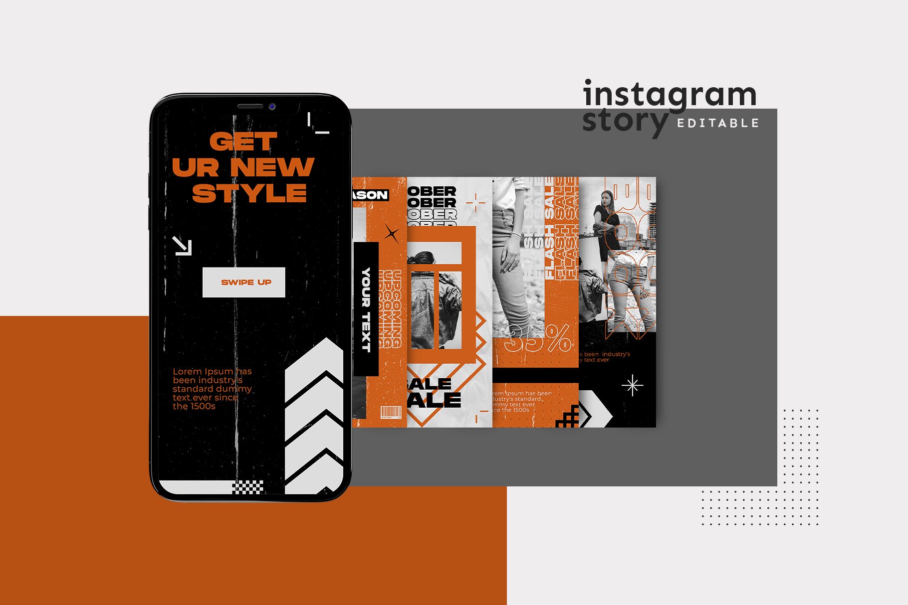 服装品牌换季新品上市Instagram社交推广素材 Instagram Story Template插图(1)